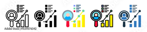 Market Researchicon multiple sytle vector illustration