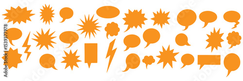 Black speech bubble collection. Set of speech bubble. Speech bubble comic