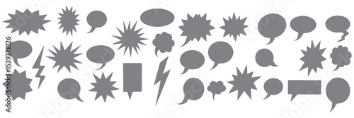 Black speech bubble collection. Set of speech bubble. Speech bubble comic