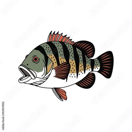Tropical fish vector cartoon icon. Isolated cartoon icon aquarium animals .