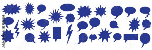 Black speech bubble collection. Set of speech bubble. Speech bubble comic