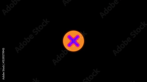 Animation of a danger warning, incorrect cross, and red alert footage template. Danger warning sign logo animation with a white background. red cross mark, 4k video.