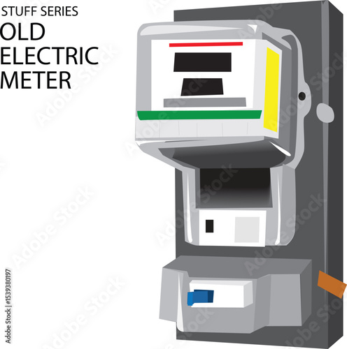 illustration vector of old electric meter