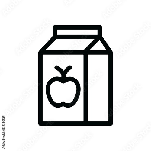 Apple Juice Box Icon. Icon Symbol Illustration