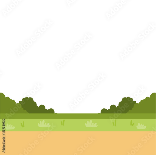 Landscape hills with green grass and land