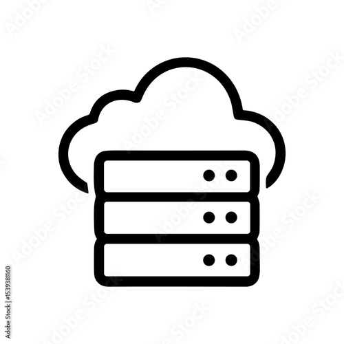 Cloud Server Data storage network. Icon Symbol Illustration