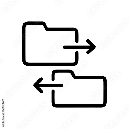 Exchanging folders with arrows illustration. Icon Symbol Illustration