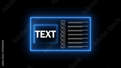 Checklist on clipboard High Definition colorful animations scenes. Businessman doing check marks on checklist Clipboard and agreement. glowing line text file page animation. document file icon.