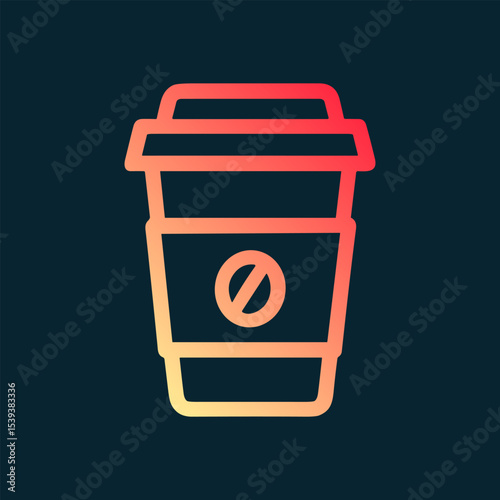 Not Allowed Hot Drink Container Design. Icon Symbol Illustration
