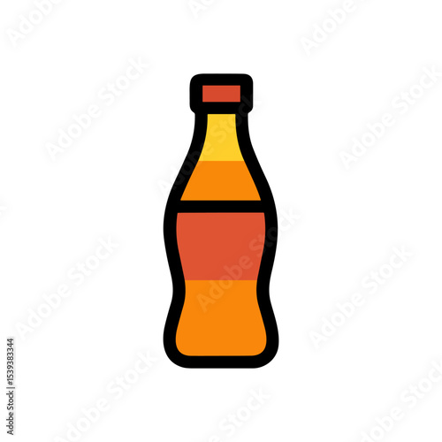 Orange soda bottle icon design. Icon Symbol Illustration
