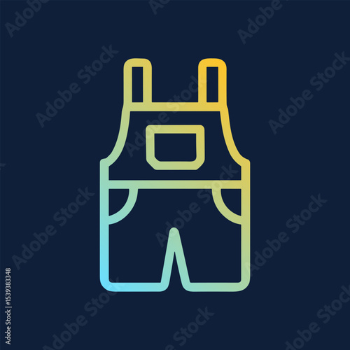 Outlined overalls a gradient fashion statement. Icon Symbol Illustration
