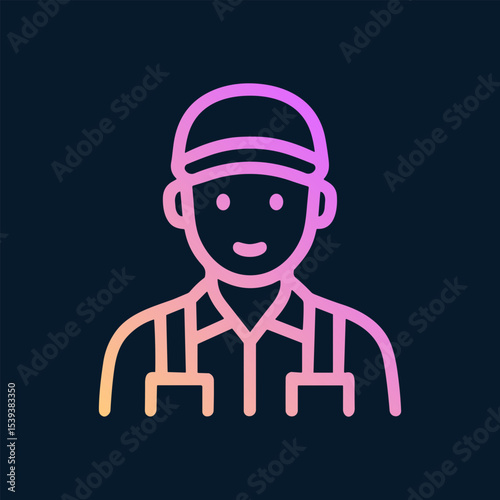 Person wearing work outfit in graphic. Icon Symbol Illustration