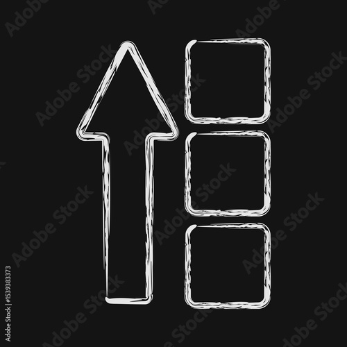 Icon block height. Crypto currency elements. Icon in chalk style.