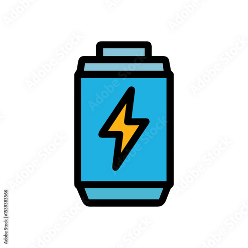 Powerful energy drink can illustration. Icon Symbol Illustration
