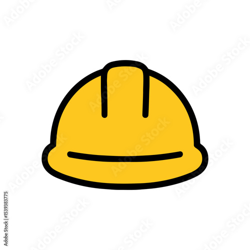 Safety yellow hard hat illustration. Icon Symbol Illustration