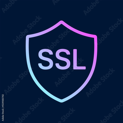 Secure data shield logo with gradient. Icon Symbol Illustration