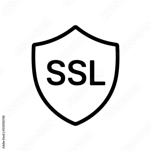 Shield guarding the SSL letters. Icon Symbol Illustration
