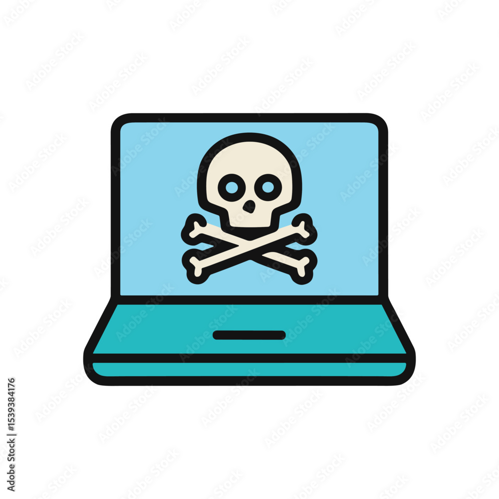 custom made wallpaper toronto digitalToxic threat on open laptop screen. Icon Symbol Illustration