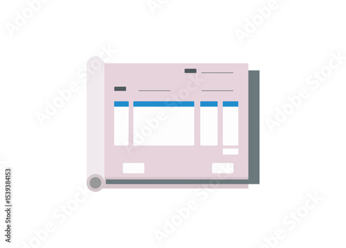 Invoice book with carbon paper inserted. Simple flat illustration