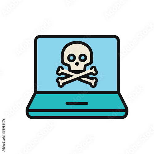 Wallpaper Mural Toxic threat on open laptop screen. Icon Symbol Illustration Torontodigital.ca