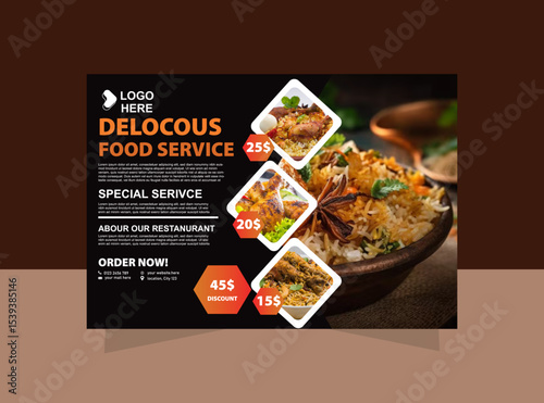 Delicious food service poster design