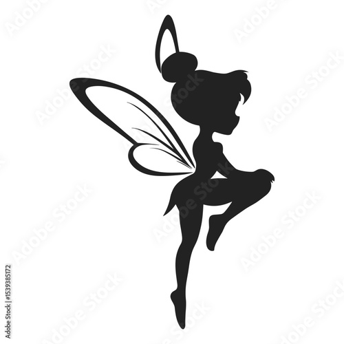 Silhouette of a Sitting Fairy