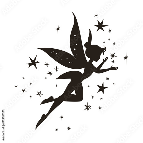 Fairy Silhouette Emitting Star Dust