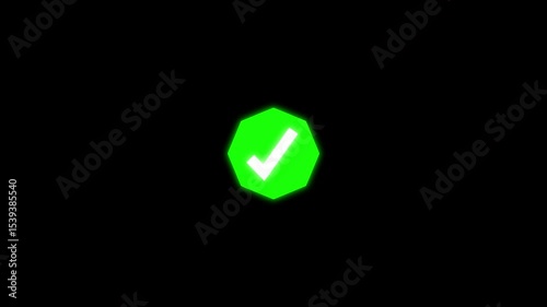 Tick mark icon animation on white background. Check mark symbol. approved tick mark icon, Check mark icon animation , 4k video.