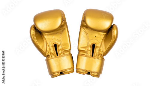 Boxing Gloves Isolated on Transparent Background, the view from the top