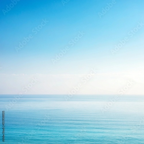 Faded Blue and White Ocean Sky Gradient Minimalist Seascape