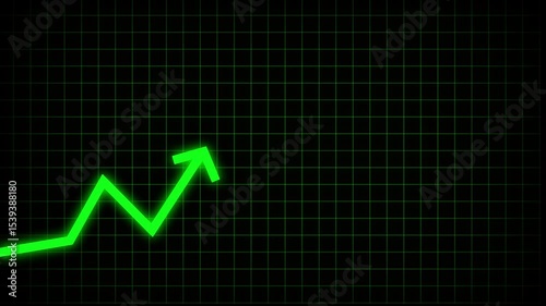 Abstract business growth and graph chart icon animation background. Business graph chart with growing business concept.graph chart growing business concept. Arrow rising on graph scale symbols.