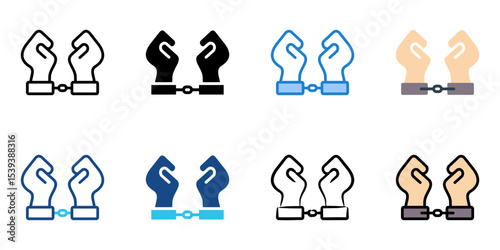 Arrest icon set multiple style collection 
