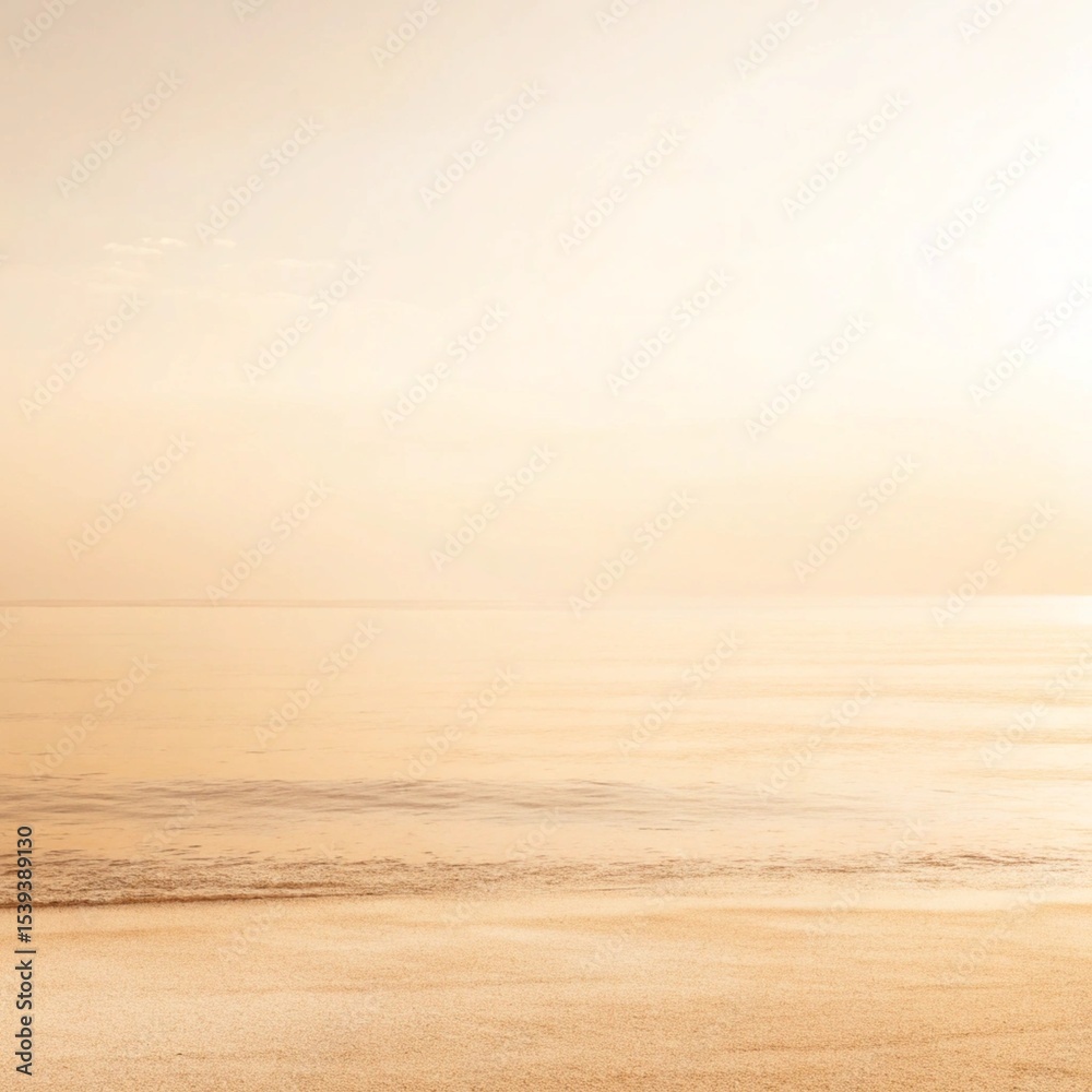 Obraz premium Soft Beige Beach Sunset Calm Ocean Gradient sunrise