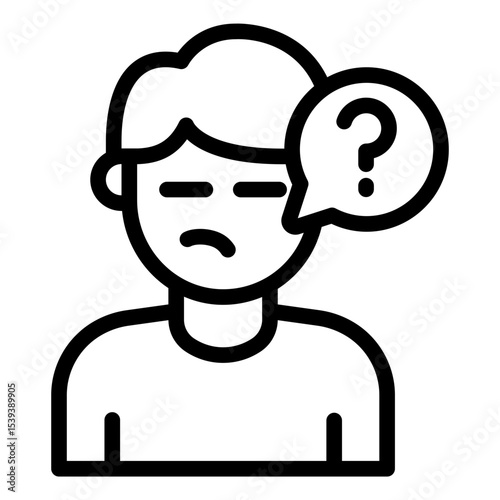 confusion thinking outline icon man avatar puzzled