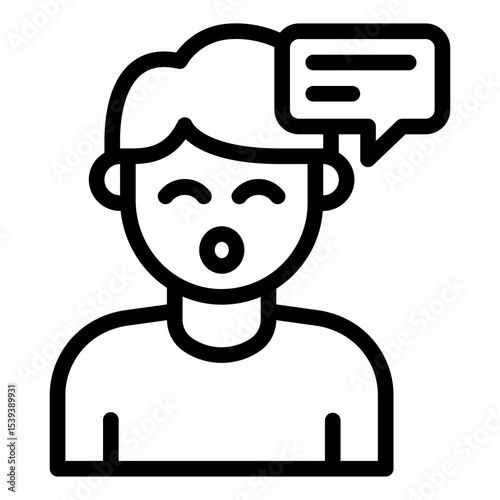 talking voice outline icon man avatar speech