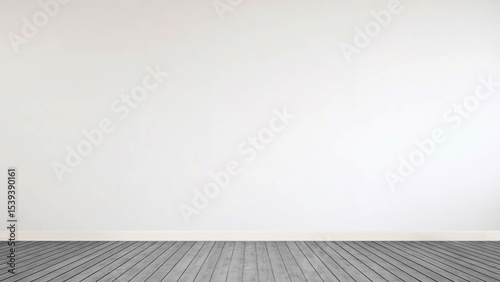Fototapeta Naklejka Na Ścianę i Meble -  Blank wall decoration plant artwork 3d rendering with wooden floor