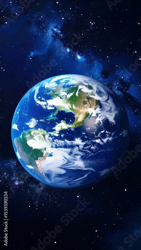 Earth with space, planet, and cosmos.