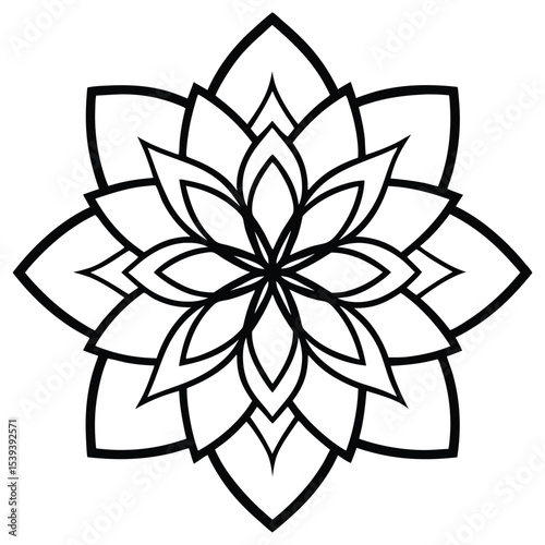 Radiant Lotus Mandala on white background