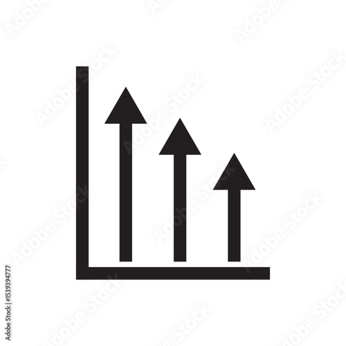 business graph with arrows icon