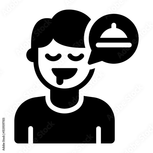 hungry emotion glyph icon man avatar craving