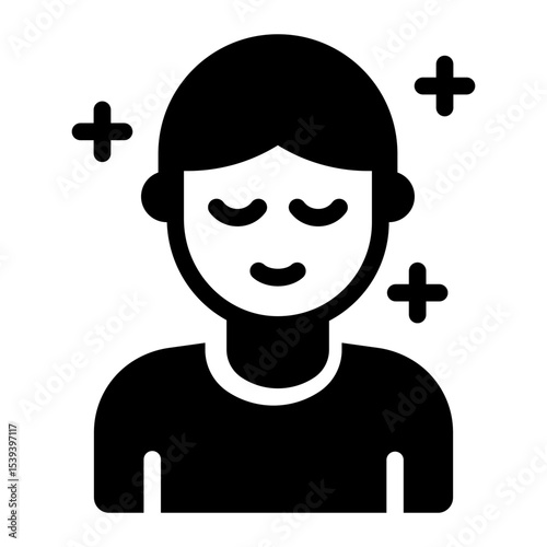 calm meditation glyph icon man avatar peace