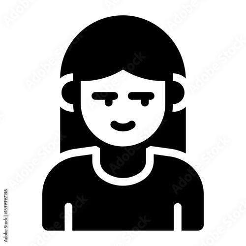 smirk emotion glyph icon woman avatar sarcastic