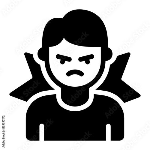 angry emotion glyph icon man avatar mad