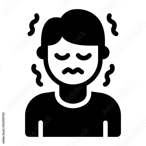 nervous shy glyph icon man avatar anxious