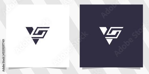 letter sv vs logo design