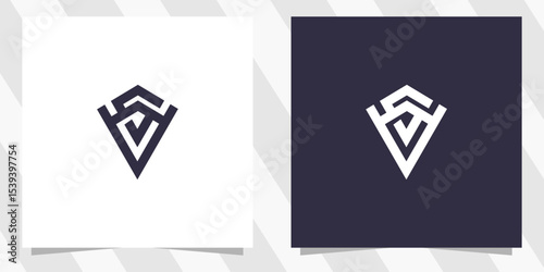 letter sv vs logo design