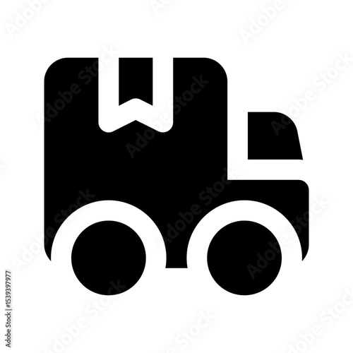delivery truck glyph icon