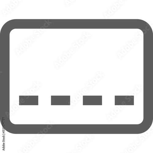 Illustration of a gray rounded rectangle with a dashed line inside on a white background view