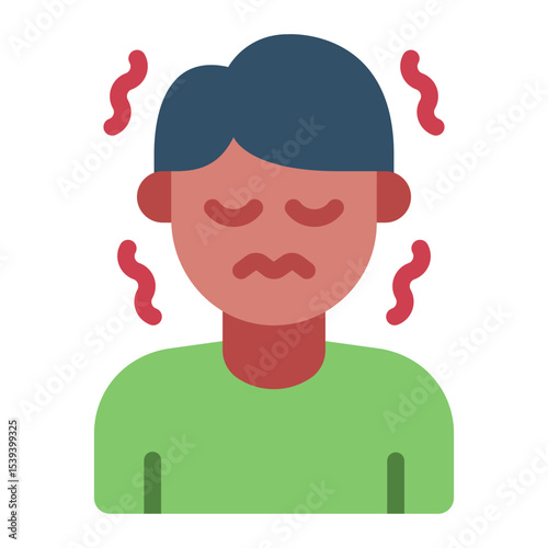 nervous shy flat icon man avatar anxious
