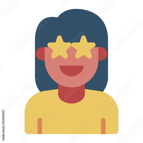 excited emotion flat icon woman avatar joy